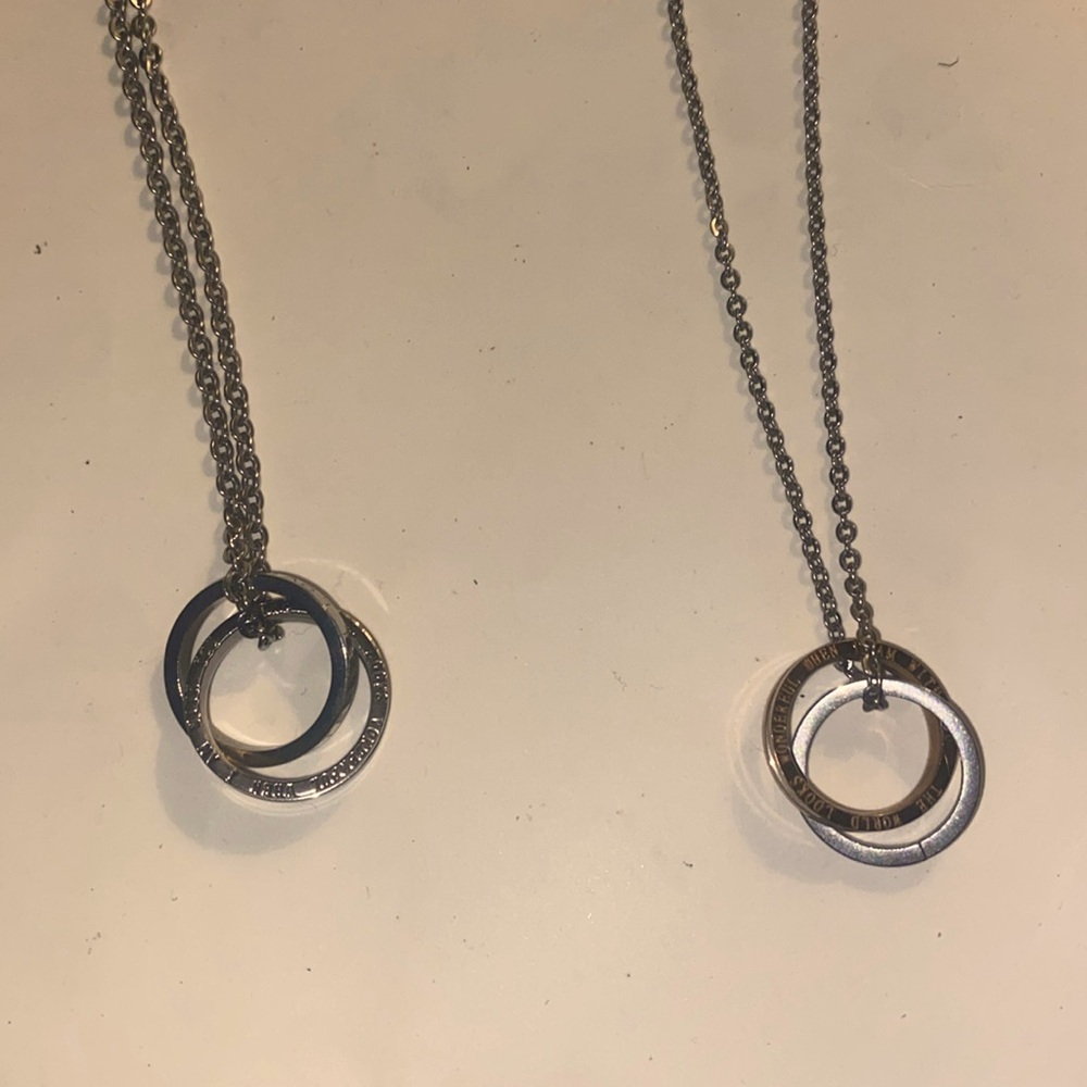 His and hers forever ring necklaces